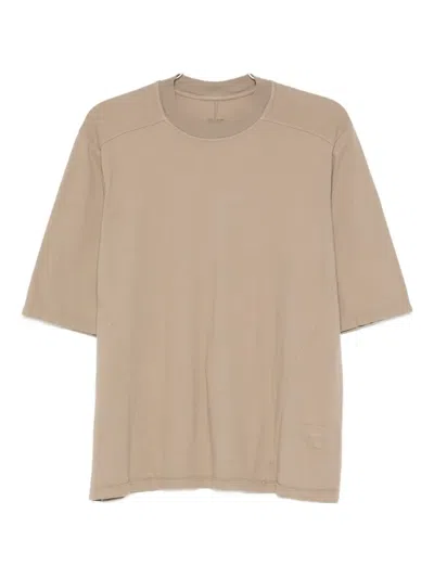 Rick Owens Drkshdw Short-sleeve Draped-hem Top In Brown