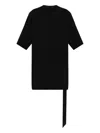 Rick Owens Drkshdw Short-sleeve Draped-hemline Top In Black