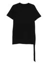 Rick Owens Drkshdw Asymmetric Hem Short Sleeve Round Neck T-shirt In Black