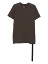 Rick Owens Drkshdw Short-sleeve Trailing-detail T-shirt In Brown