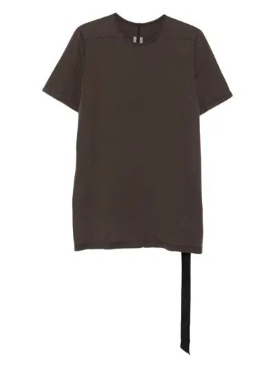 Rick Owens Drkshdw Short-sleeve Trailing-detail T-shirt In Brown