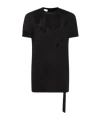 Rick Owens Drkshdw Uneven Hem Distressed Short Sleeves In Black