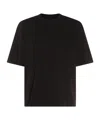 Rick Owens Drkshdw Drkshdw By Rick Owens Oversized Cotton T-shirt With Geometric Design And Relaxed Fit In Black