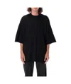 Rick Owens Drkshdw Drkshdw By Rick Owens Oversized Cotton T-shirt With Geometric Design And Relaxed Fit In Black