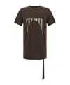 Rick Owens Drkshdw Asymmetrical Hem Graphic Print T-shirt In Brown