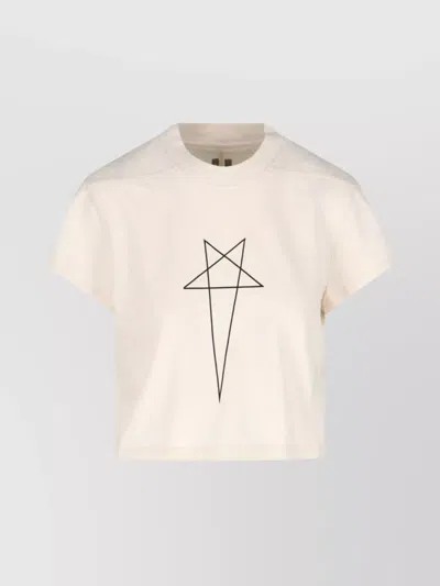 Rick Owens Drkshdw Level T Cropped Cotton T-shirt In Pink