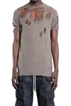 Rick Owens Drkshdw Livello Hollywood T In Jersey Di Garza Di Cotone In Brown