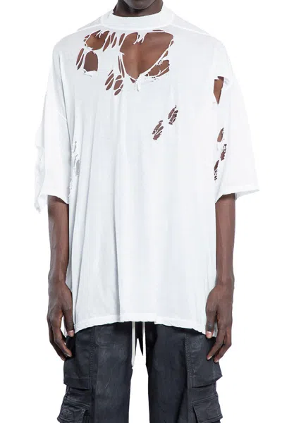 Rick Owens Drkshdw Hollywood Tommy T In Cotton Gauze Jersey In White