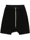 Rick Owens Drkshdw Trucker Drop-crotch Track Shorts In Black