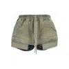 Rick Owens Drkshdw Fw25 Concordians Fog Denim Boxer Shorts In Green