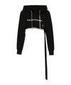 Rick Owens Drkshdw Hoodie Short Drawstring Detail In Black