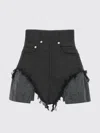 Rick Owens Drkshdw Shorts With Frayed Edges In Black