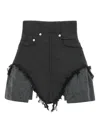 Rick Owens Drkshdw Shorts With Frayed Edges In Black