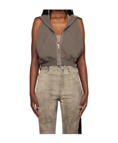 Rick Owens Drkshdw Short-sleeved Sweatshirt In Brown