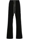 Rick Owens Drkshdw Side-slit Cotton Straight Trousers In Black