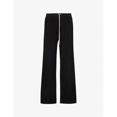 Rick Owens Drkshdw Mens Black Side-split Wide-leg Stretch-cotton Jogging Bottoms