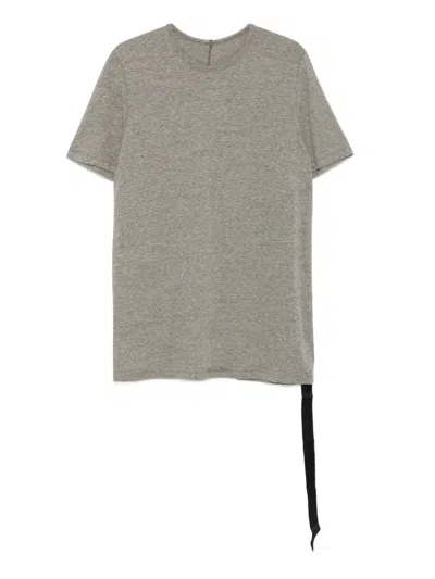 Rick Owens Drkshdw Side-tie Cotton T-shirt In Gray