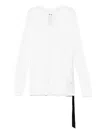 Rick Owens Drkshdw Side-tie Long-sleeve T-shirt In White