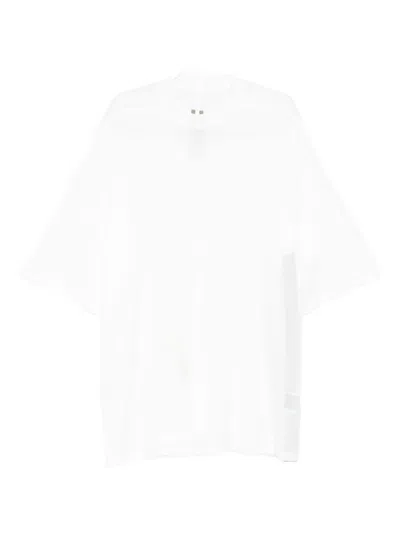 Rick Owens Drkshdw Side-tie Organic Cotton T-shirt In White