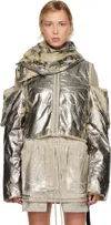 Rick Owens Drkshdw Silver Concordians Convertible Jacket In Gray