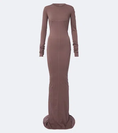 Rick Owens Drkshdw Simple Edfu Cotton Jersey Gown In Purple