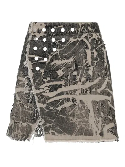 Rick Owens Drkshdw Sisysnap Mini Skirt In Green