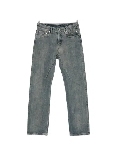 Rick Owens Drkshdw Six-pocket Cotton Jeans With Button And Zip Closure In Blue