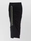 Rick Owens Drkshdw Skirt Drawstring Detail Gathered Waistband In Black