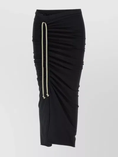 RICK OWENS DRKSHDW SKIRT DRAWSTRING DETAIL GATHERED WAISTBAND