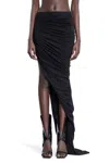 Rick Owens Drkshdw Black Hollywood Soft Edfu Long Maxi Skirt In Black