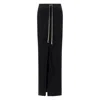 Rick Owens Drkshdw Drawstring Front-split Maxi Skirt In Black