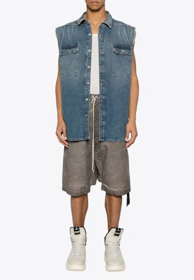 RICK OWENS DRKSHDW SL TOMMY JUMBO DENIM VEST