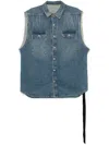 Rick Owens Drkshdw Indigo Hollywood Sl Tommy Jumbo Denim Overshirt In Blue