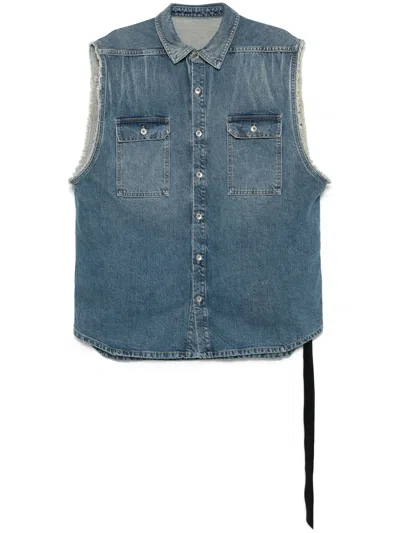 Rick Owens Drkshdw Sl Tommy Jumbo Gilet In Blue