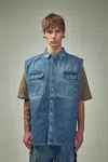Rick Owens Drkshdw Indigo Hollywood Sl Tommy Jumbo Denim Overshirt In Blue