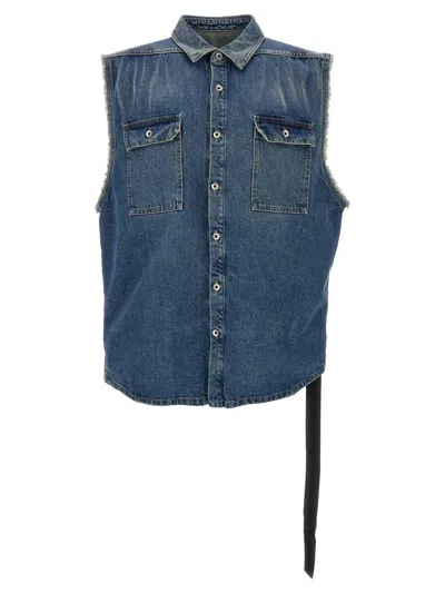 Rick Owens Drkshdw 'sl Tommy Jumbo' Shirt In Blue