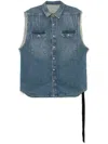 Rick Owens Drkshdw Indigo Hollywood Sl Tommy Jumbo Denim Overshirt In Blue