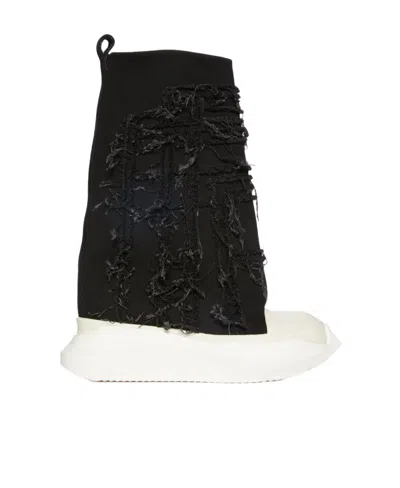 Rick Owens Drkshdw Slashed Fogachine High-top Sneakers In Black