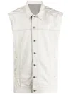 Rick Owens Drkshdw Sleeveless Cotton Denim Vest In Grey