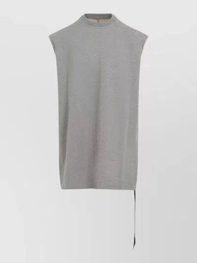 Rick Owens Drkshdw Sleeveless Crew Neck Top Side Ties In Gray