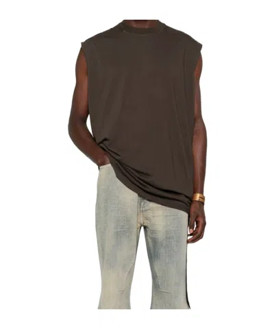 Rick Owens Drkshdw Sleeveless Crewneck Top In Brown