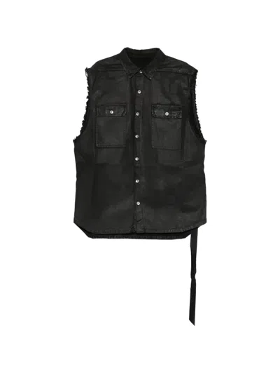 Rick Owens Drkshdw Sleeveless Denim Gilet In Black