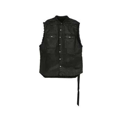 Rick Owens Drkshdw Sleeveless Denim Gilet In Black