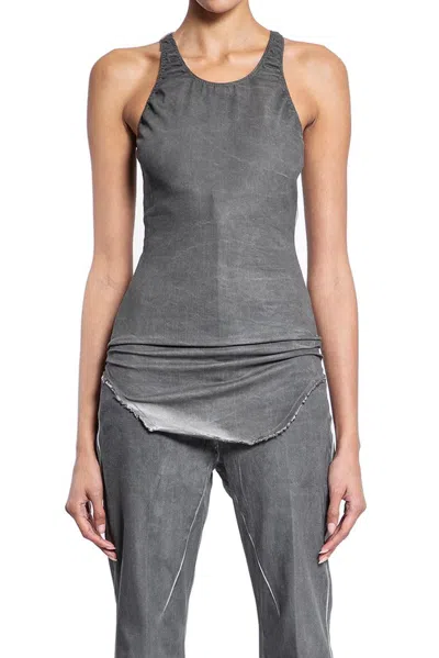 Rick Owens Drkshdw Sleeveless Denim Tank Top In Grey