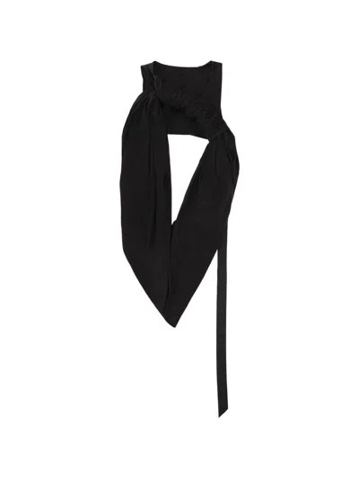 Rick Owens Drkshdw Sleeveless Gathered-detail Tank In Black