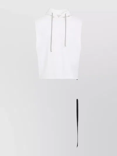 Rick Owens Drkshdw Sleeveless Hood Top Tunic Drawstring In White