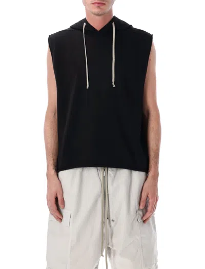 Rick Owens Drkshdw Sleeveless Hooded Tunic With Elongated Fit In Black