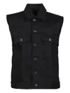 Rick Owens Drkshdw Black Hollywood Sl Trucker Denim Vest
