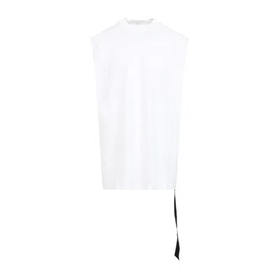 Rick Owens Drkshdw Sleeveless Milk White Cotton Tarp T-shirt