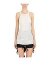 Rick Owens Drkshdw Sleeveless Racerback Asymmetric Hem Top In White